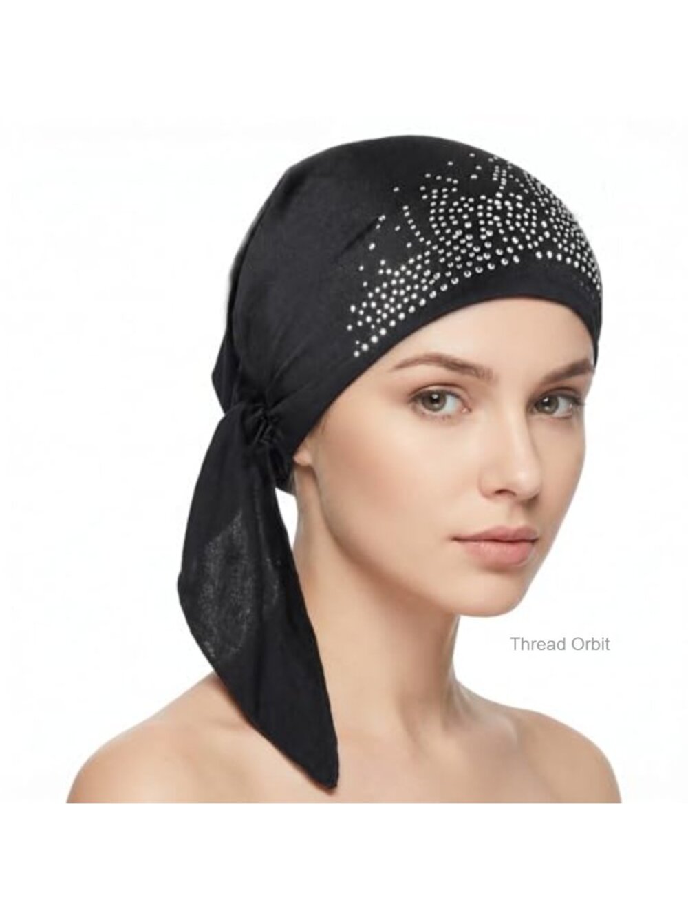 Rhinestone Pre-Tied Headwrap Head Scarf Chemo Headwear Women